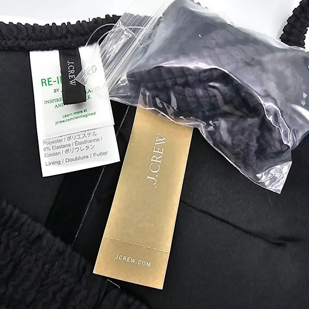 J. Crew Womans size XXL Scrunchie Sweetheart Convertible Bikini Top Black NEW